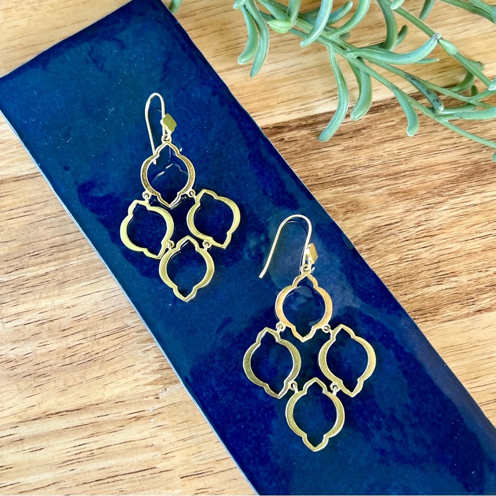 Stella & Dot Gold Chandelier Earrings
